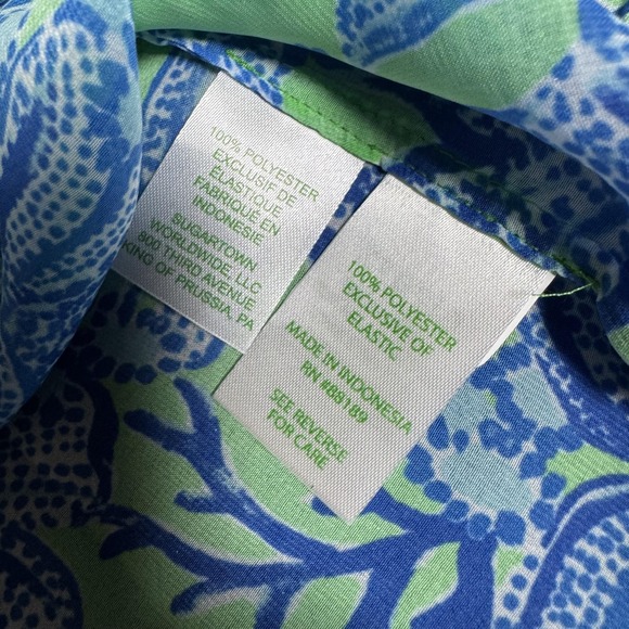 Lilly Pulitzer Dress Extra Small Blue Green Maribeth Coverup Cabana Green Keepin - Picture 10 of 11